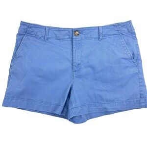 LOFT The Washed Twill Shorts 4" Cornflower Blue Cotton Stretch LABEL REMOVED 12